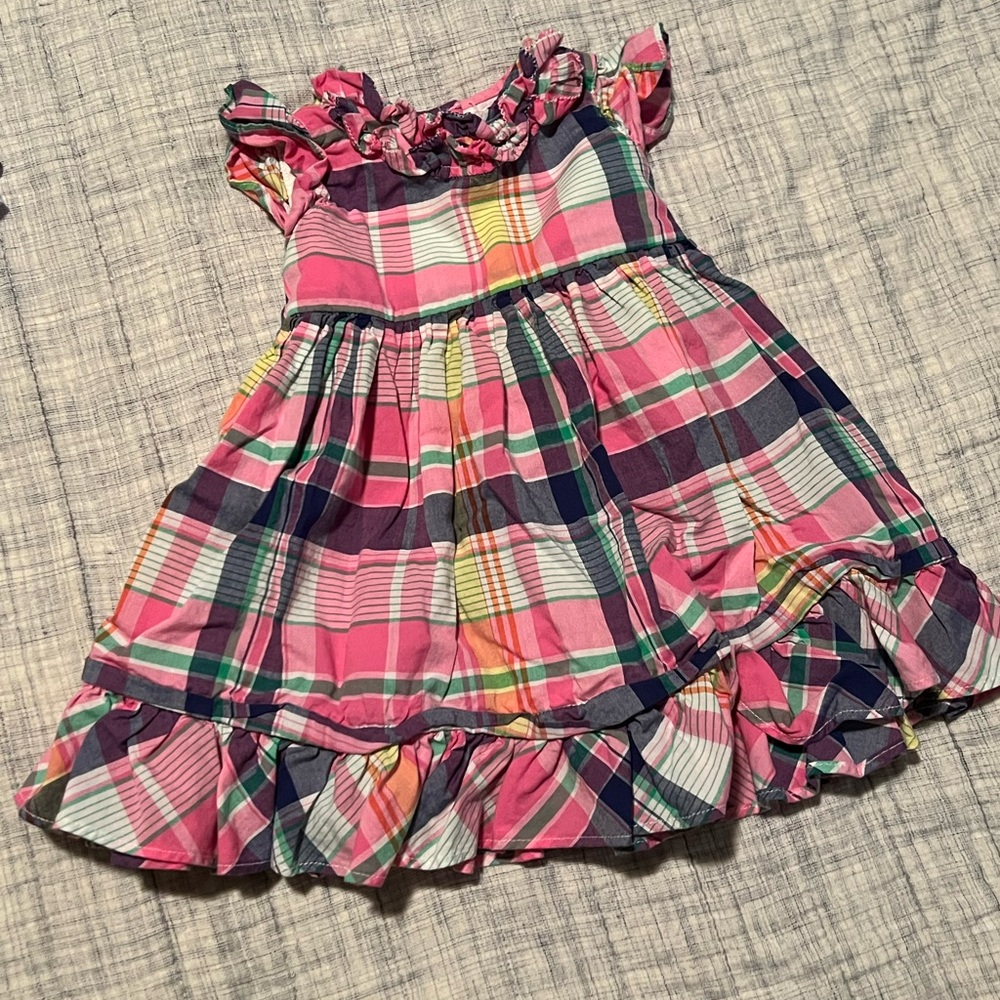 Ralph Lauren pink plaid dress 9months 9m 9 baby girl